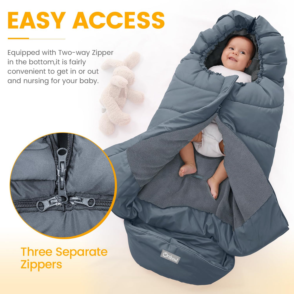 Orzbow footmuff waterproof fabric blocks moisture on outdoor adventures