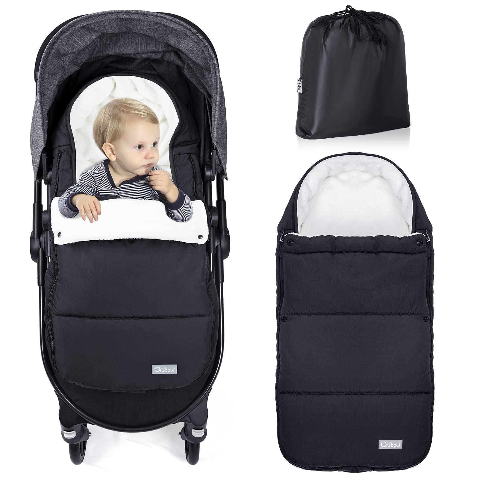 Orzbow Footmuff waterproof pongee exterior protects baby from rain and wind