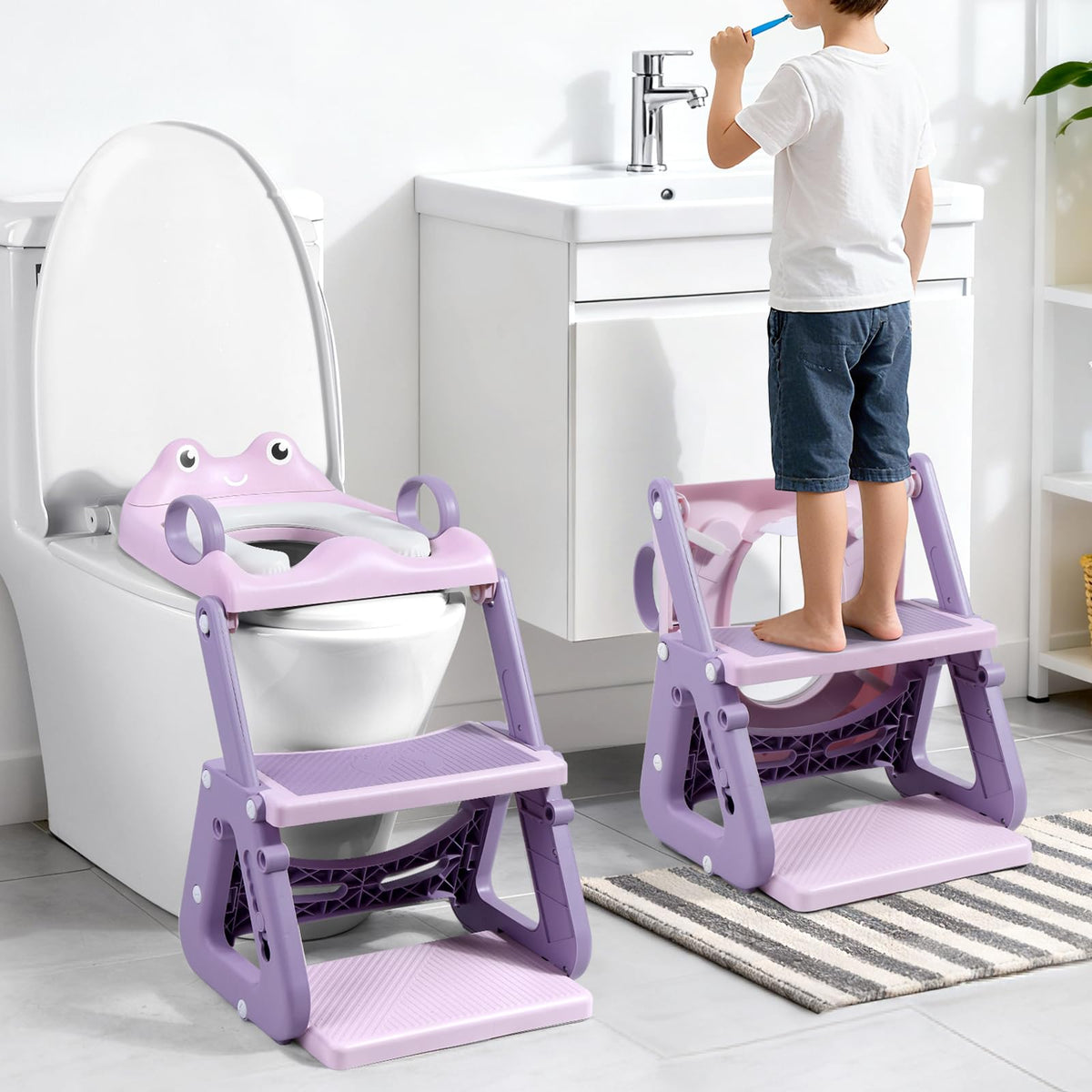 Orzbow Frog Potty Seat front view shows stable design for confident training
