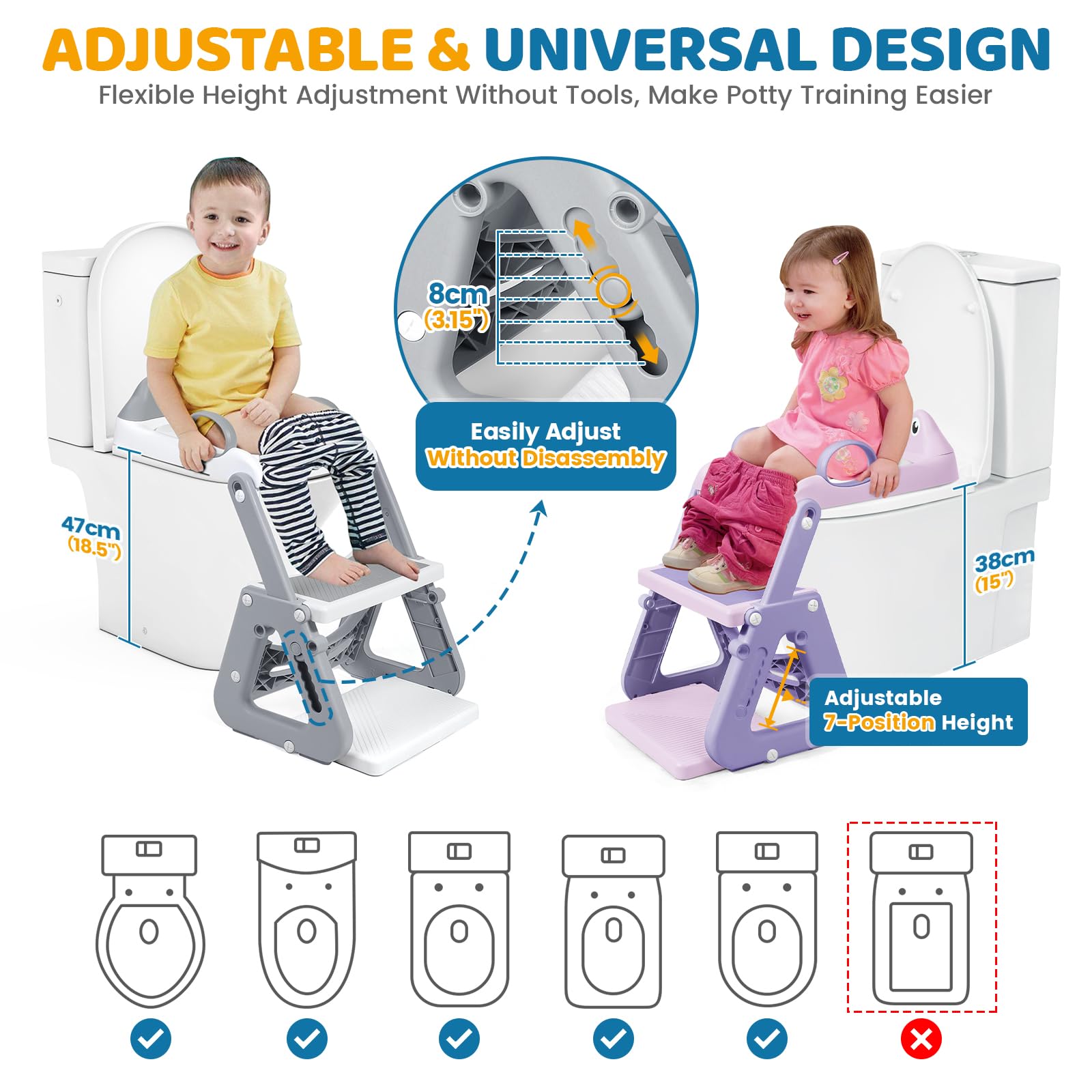 Orzbow height adjustment holes support growing kids with quick, tool-free changes.