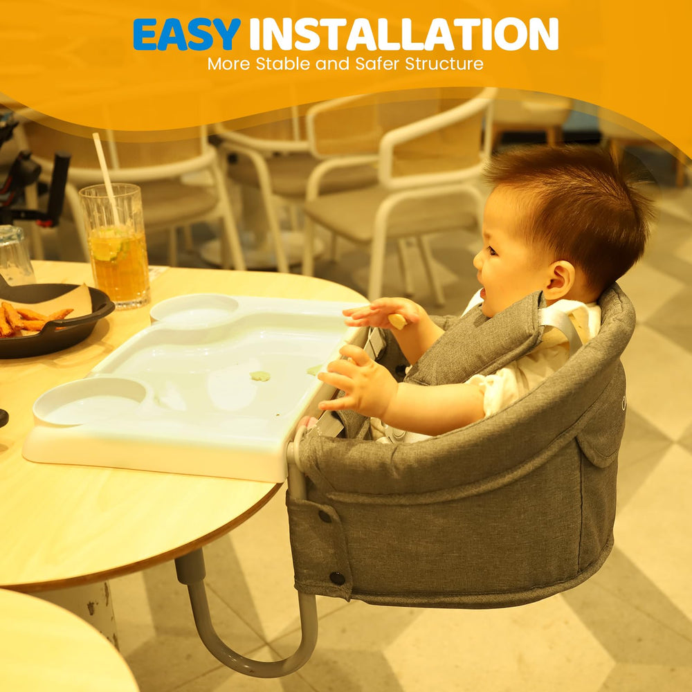 Orzbow Hook On High Chair folded compact for easy travel and storage