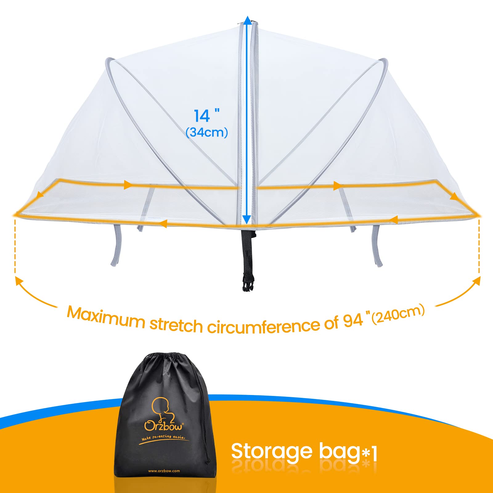 Orzbow lightweight polyester material keeps the net travel-friendly and safe.