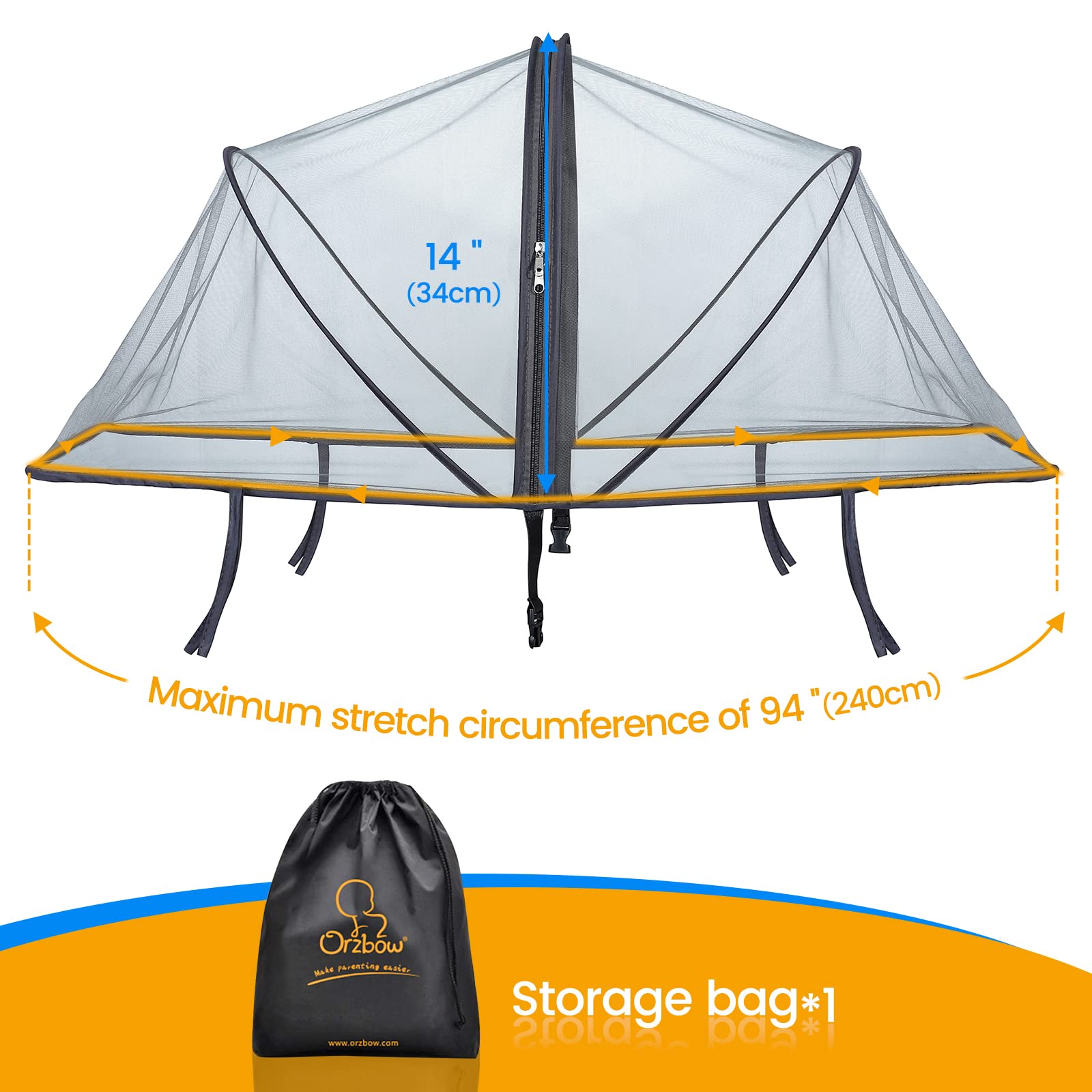 Orzbow lightweight polyester storage bag ready for travel