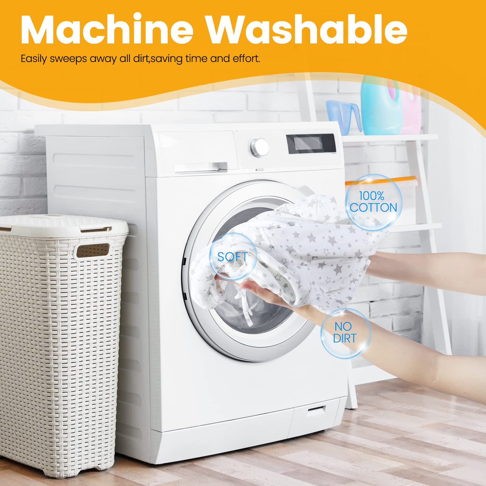 Orzbow machine-washable cover illustrates maintenance-friendly care routine.