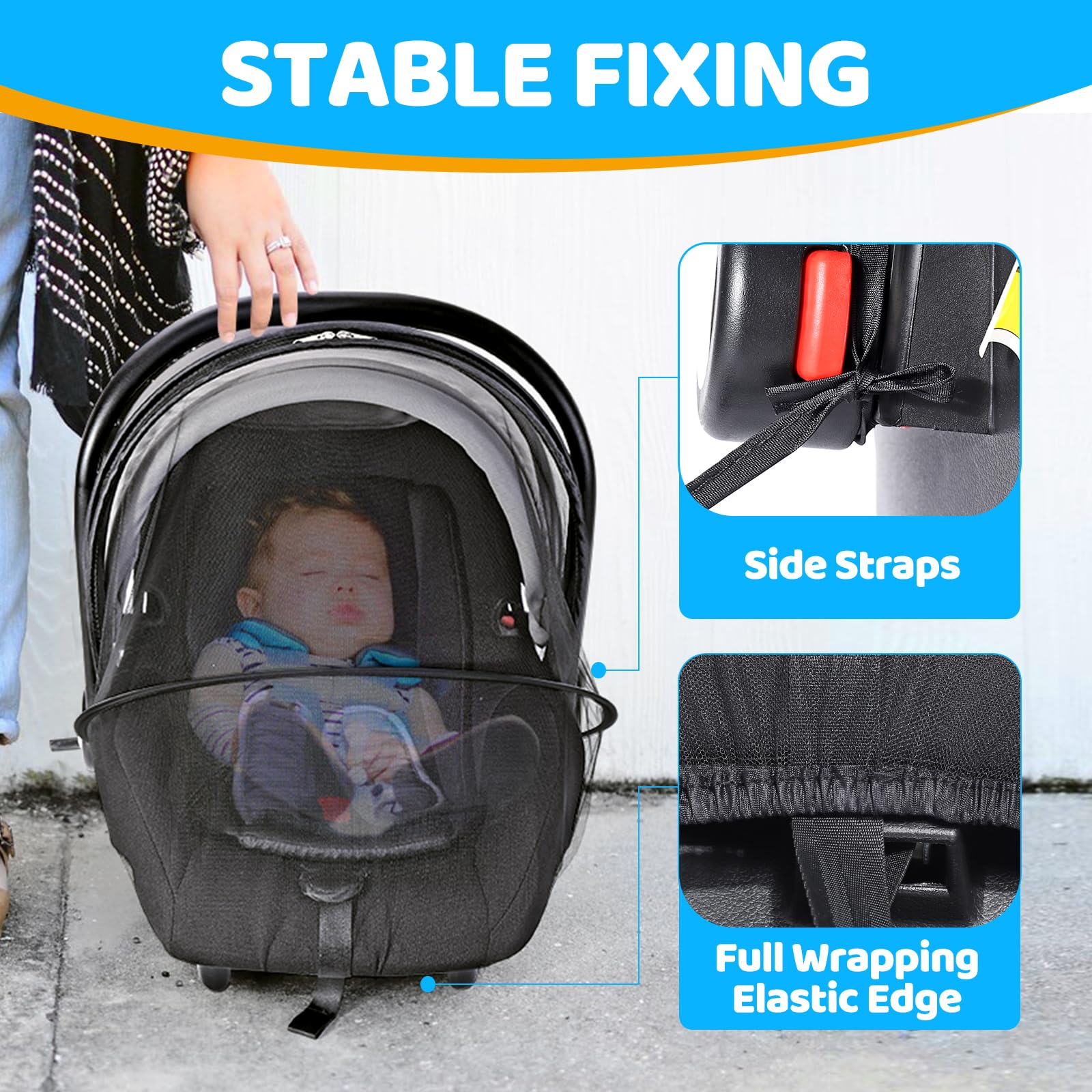 Orzbow usage-in-stroller demonstrates versatile use for walks and travel