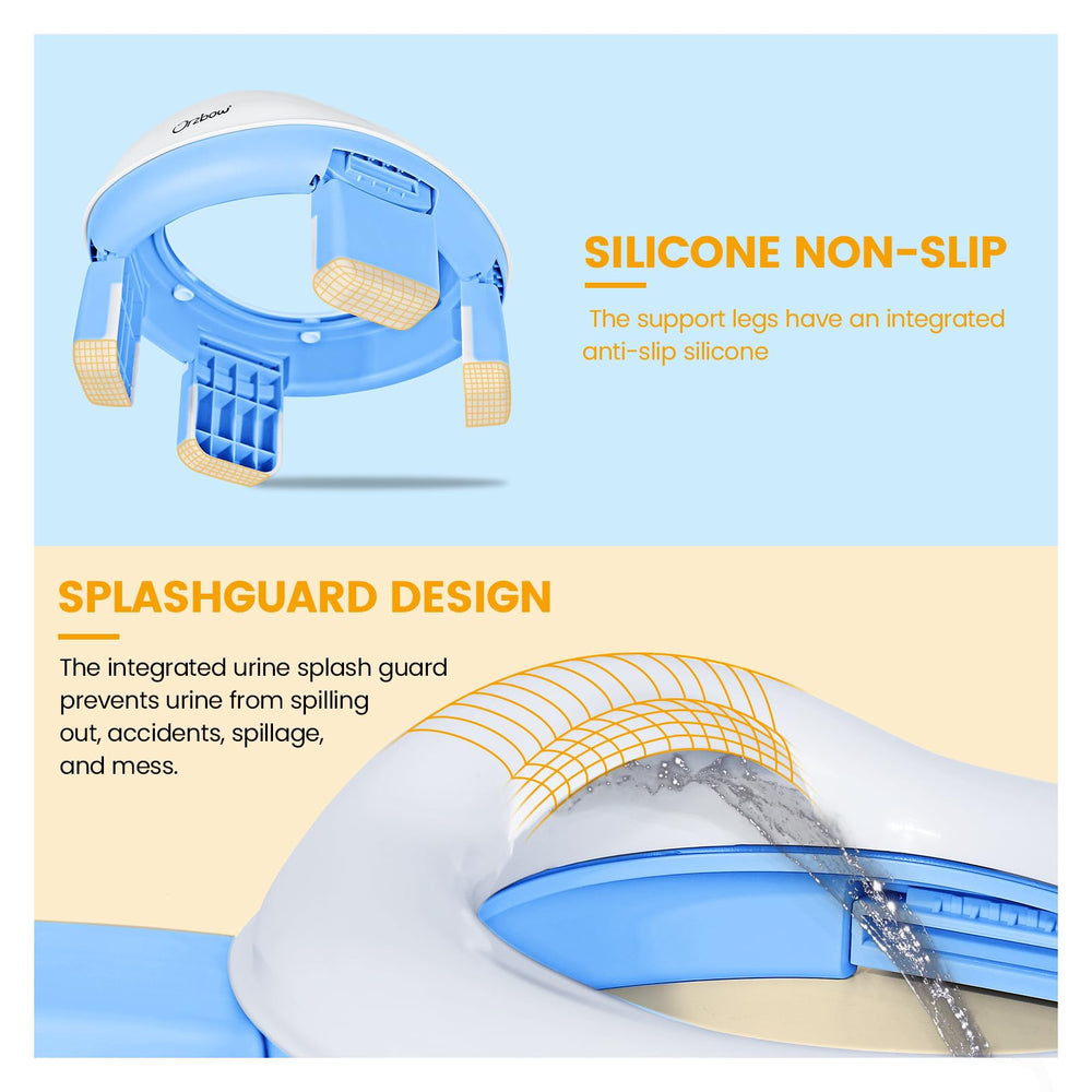 Orzbow potty liners blue highlights disposable capacity for clean, simple cleanup