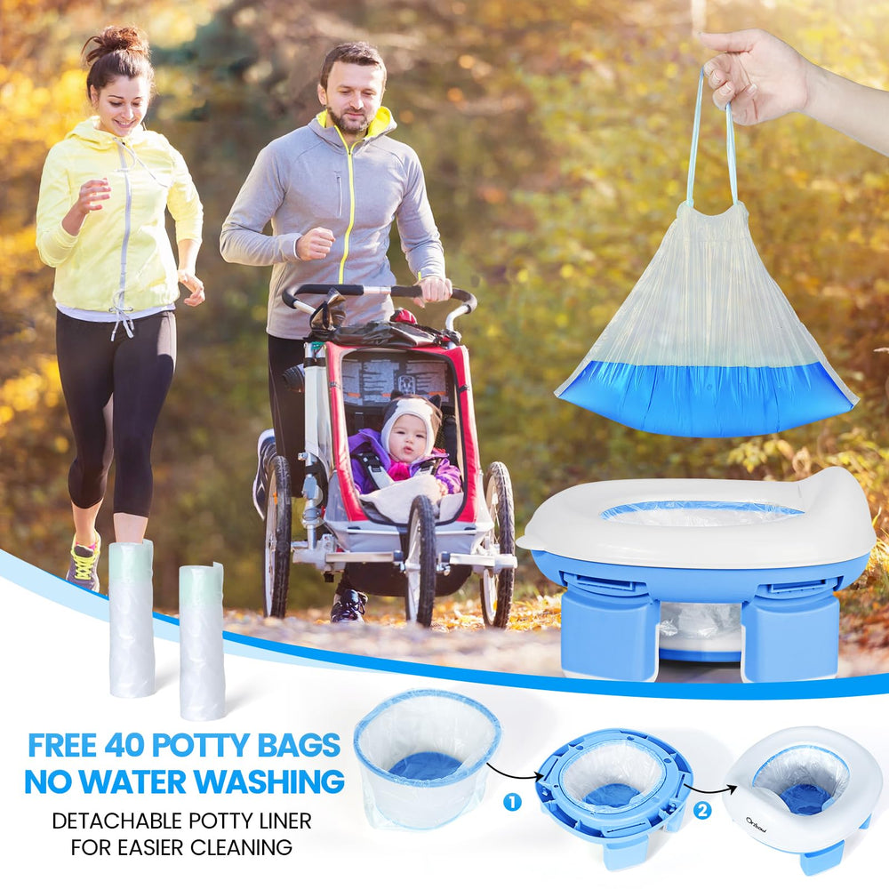 Orzbow ergonomic seat blue emphasizes comfortable, proper posture during toilet training sessions