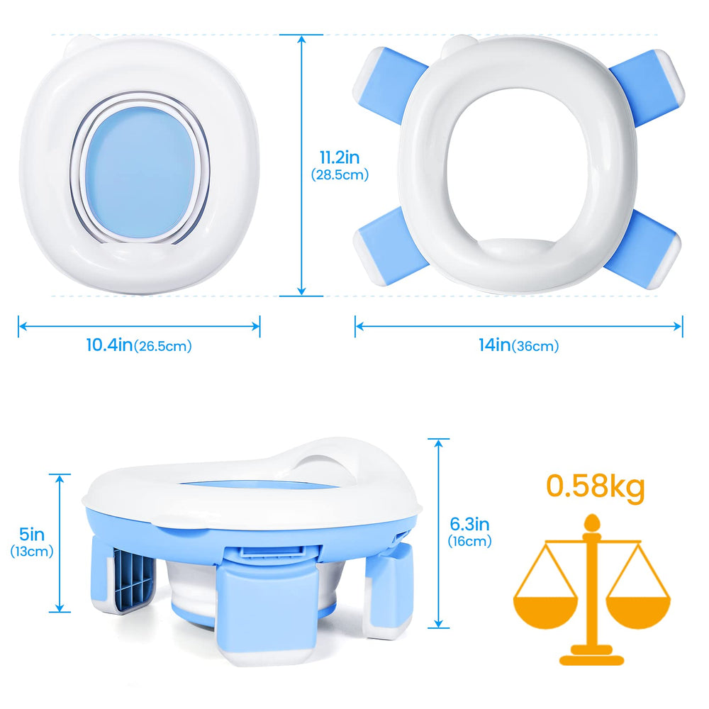 Orzbow indoor-outdoor use blue shows versatile solution for home and travel potty needs