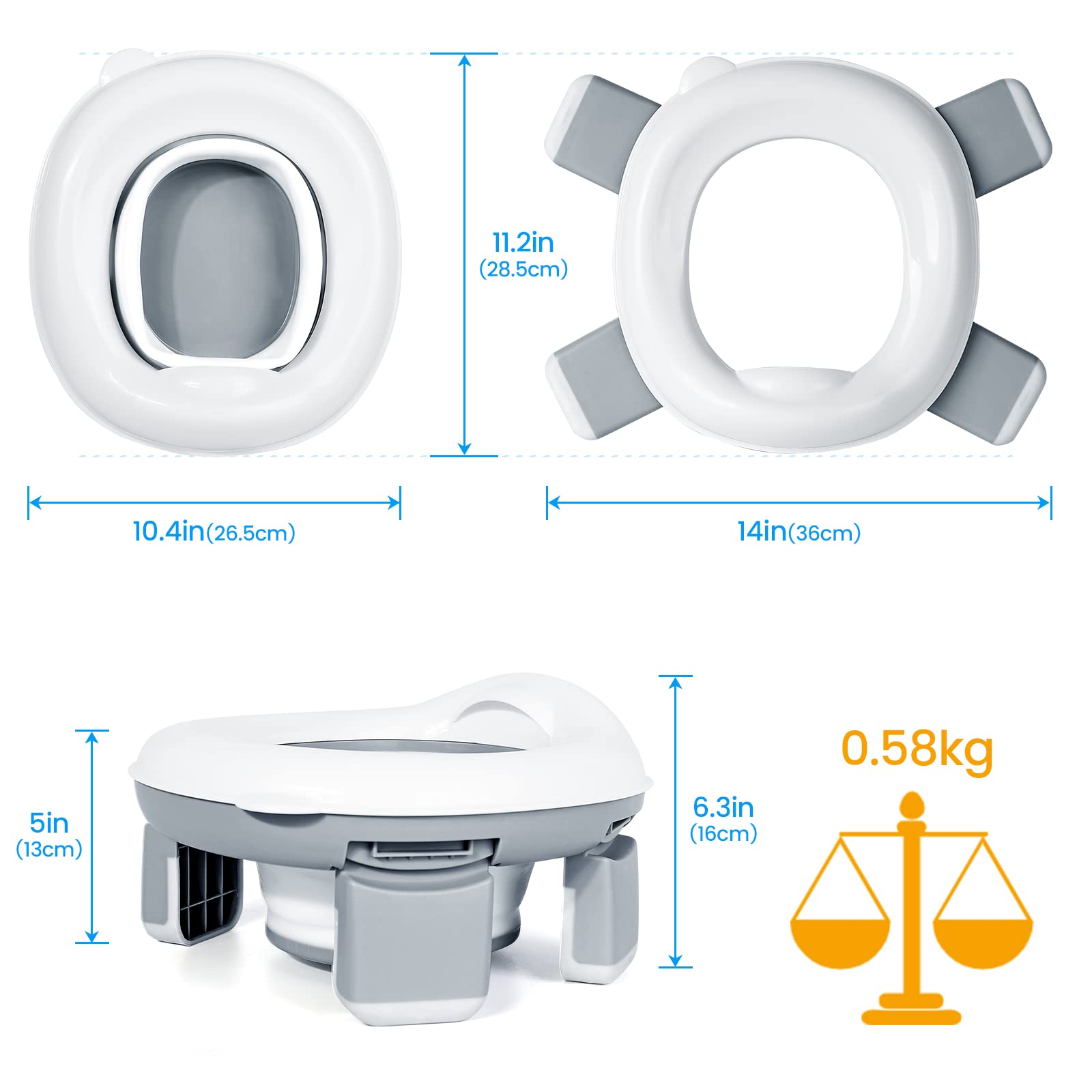Orzbow portable potty indoor-outdoor-use supports potty training anywhere.