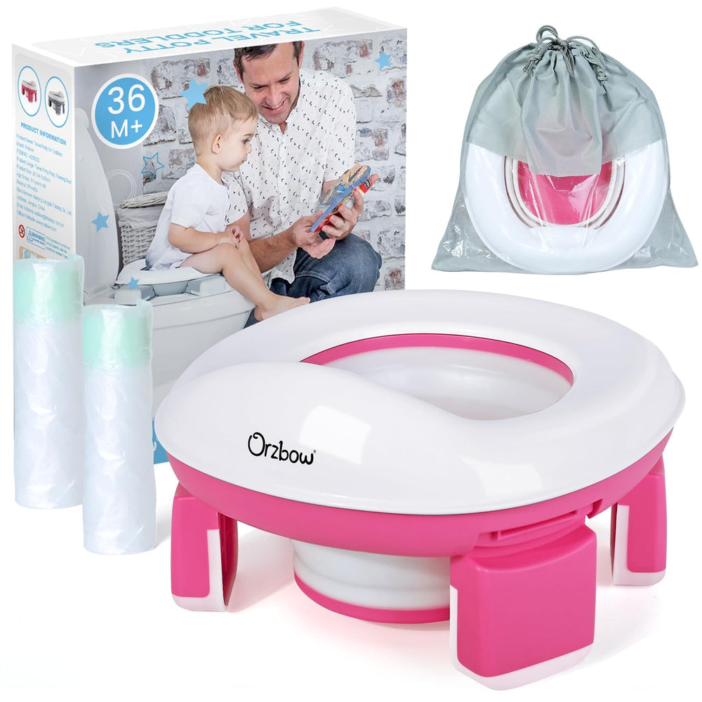 Orzbow portable potty with travel bag enables mess-free on-the-go use.