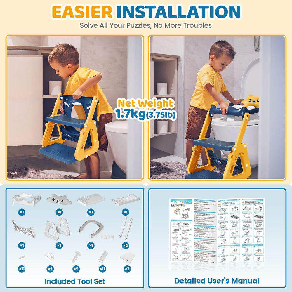 Orzbow potty seat foldable design is lightweight and easy to store.
