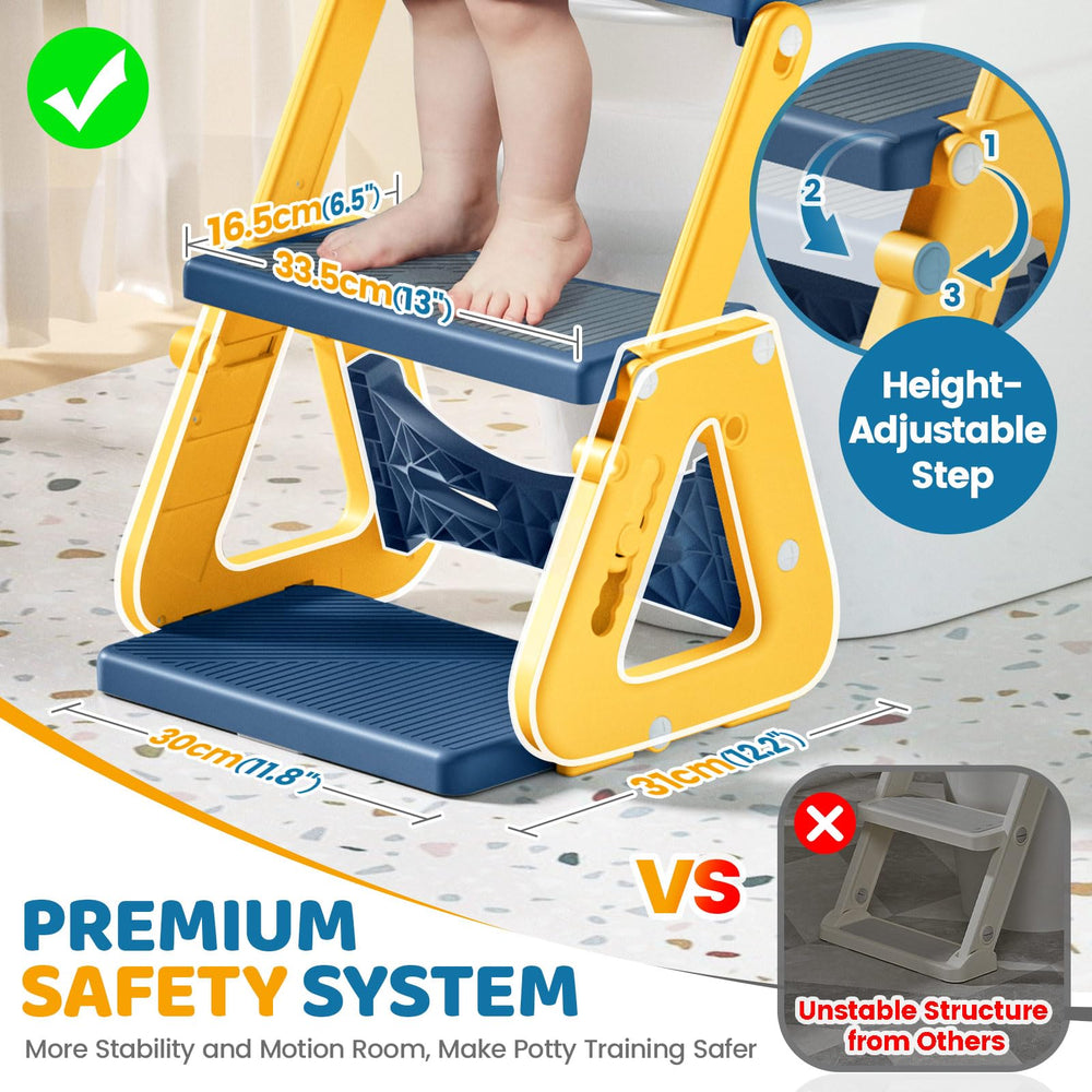 Orzbow potty seat ladder tread offers easy, confident toddler climbing.