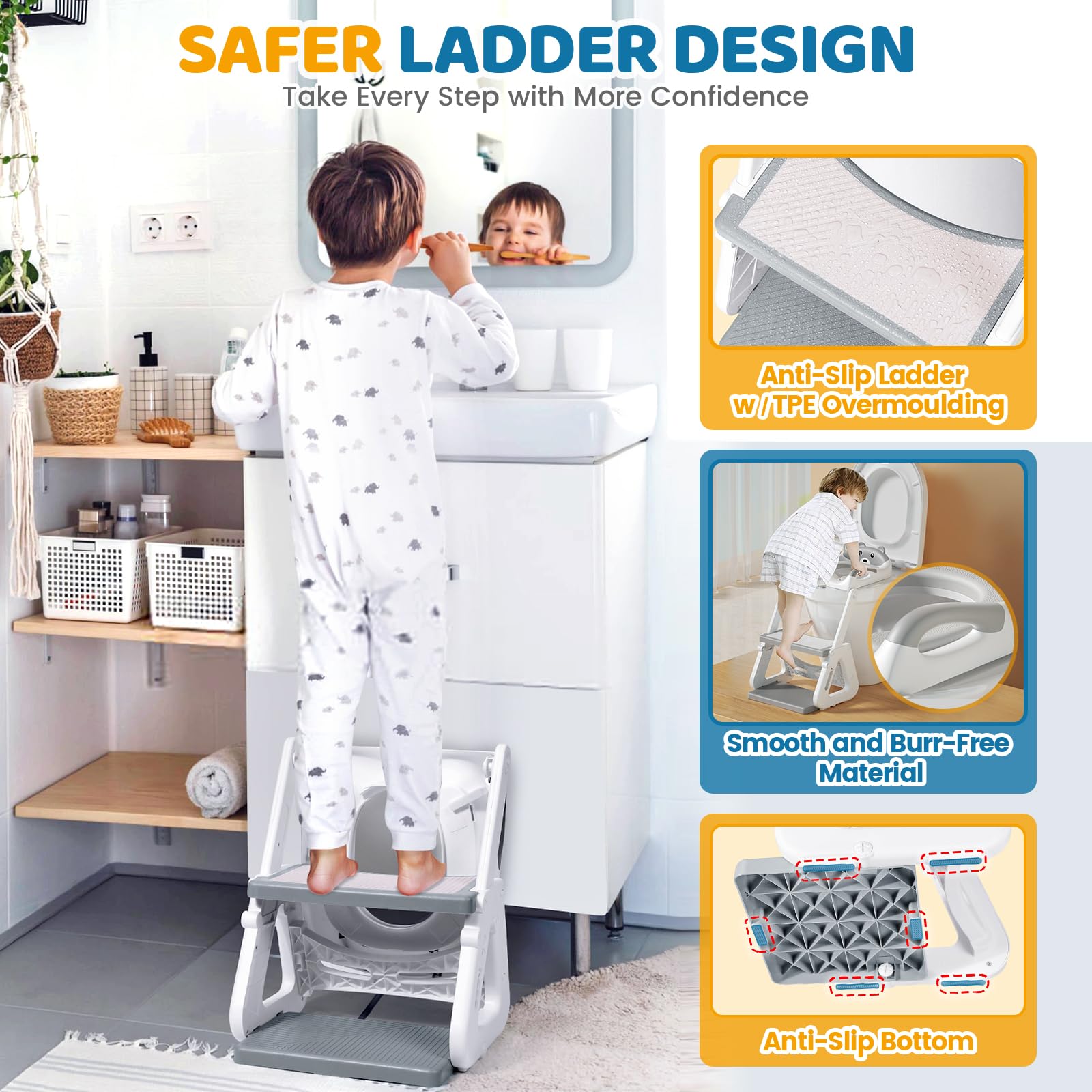 Orzbow splash guard extension minimizes mess during toilet use.