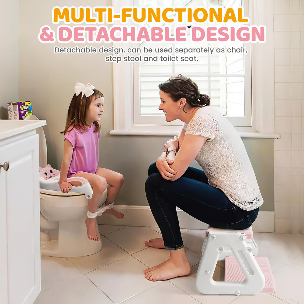 Orzbow potty training seat foldable design enables compact storage and easy transport.
