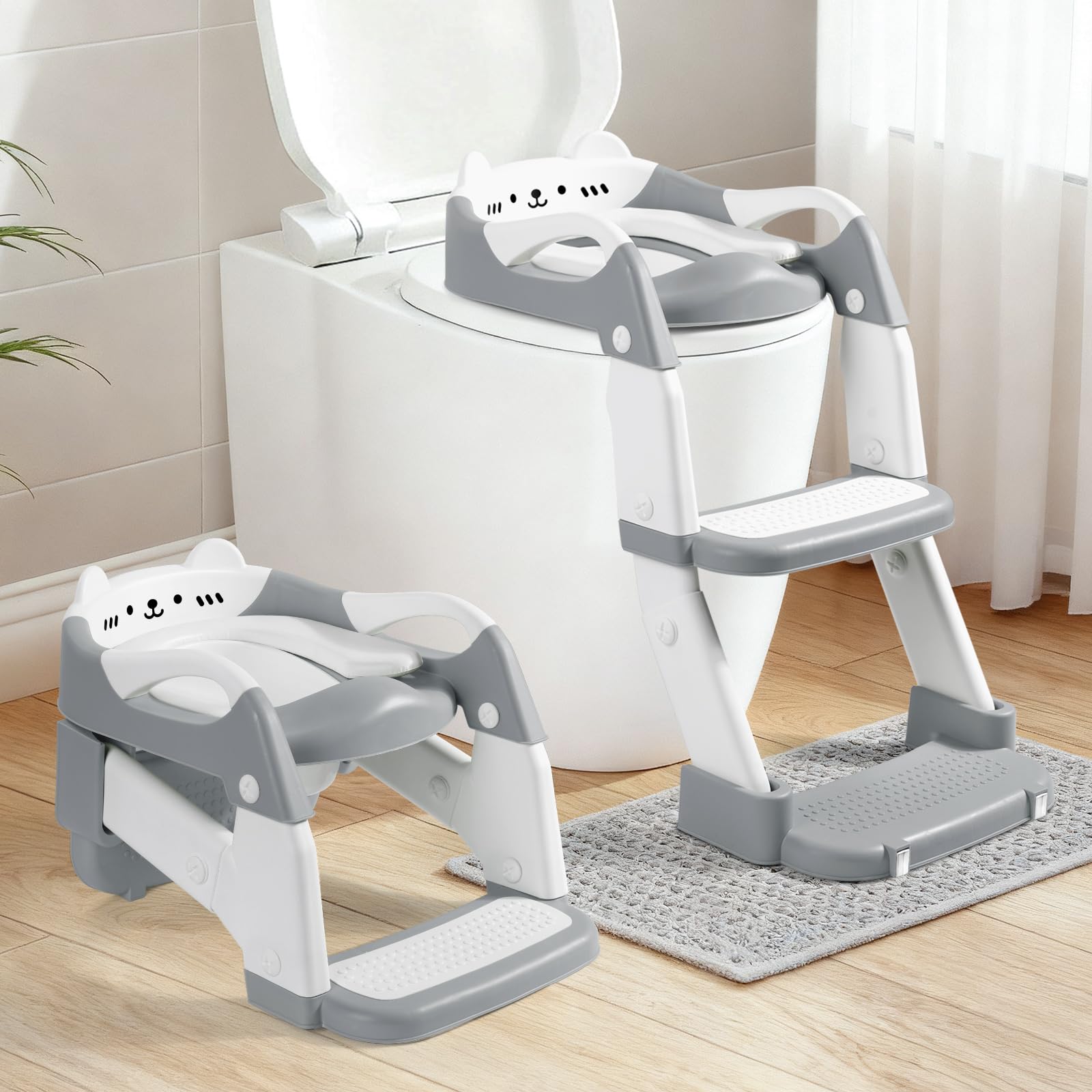 Orzbow potty training seat front view highlights stable design for confident toddler seating.