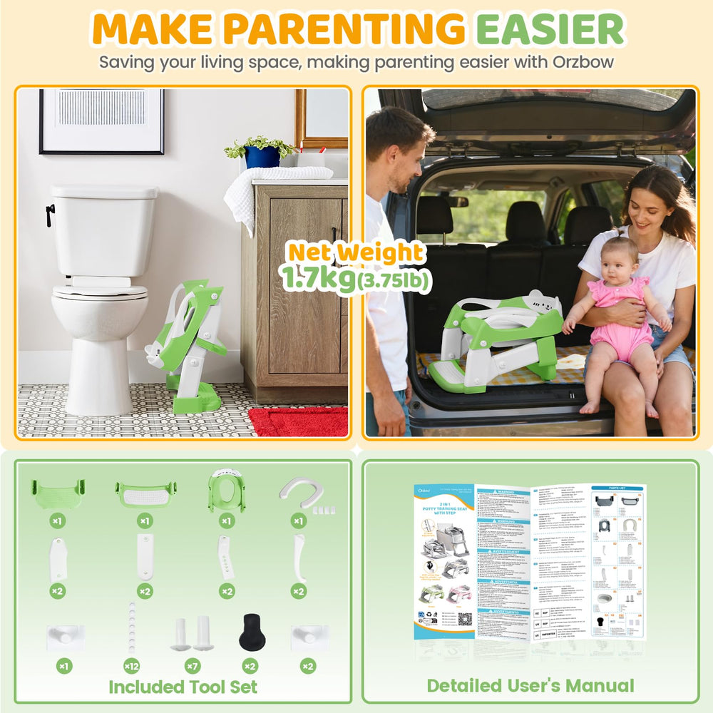 Orzbow Potty Training Seat height-adjustment demonstrates fit for growing toddlers.