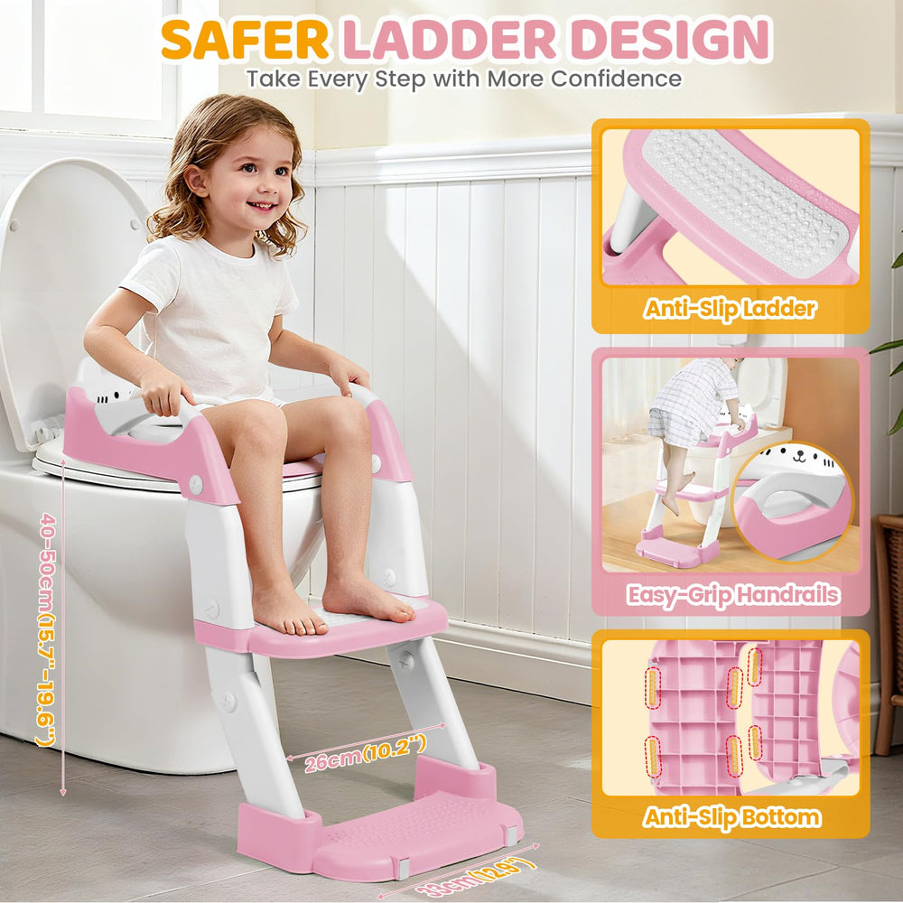 Orzbow Potty Training Seat pink 2in1-function highlights versatile use for growing kids