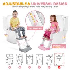 Orzbow Potty Training Seat pink splash-guard helps prevent spills during training