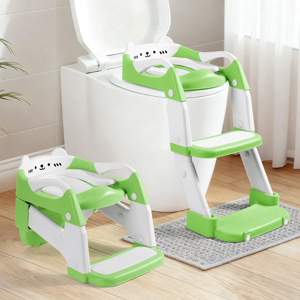 Orzbow Potty Training Seat side view shows stable legs for secure climbing.