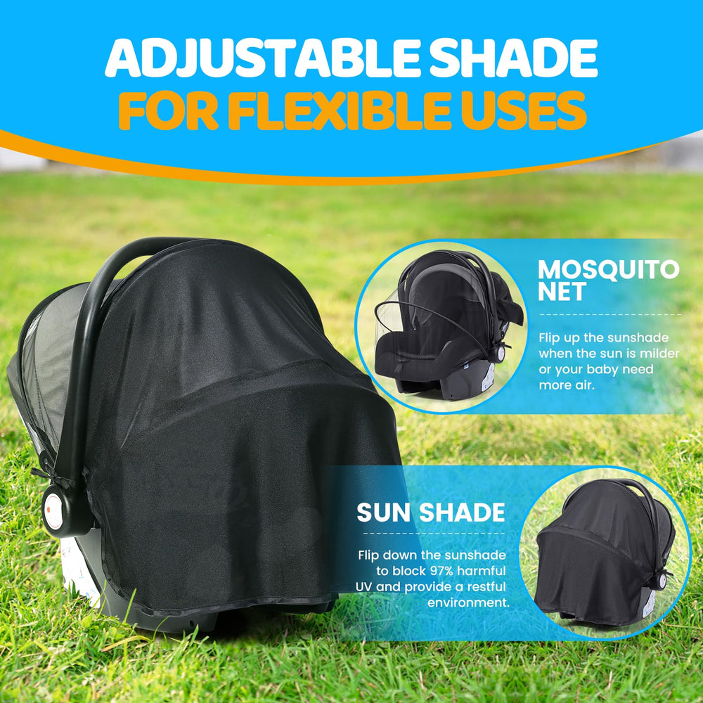 Orzbow privacy sun shade UPF50+ blocks sun during outdoor strolls