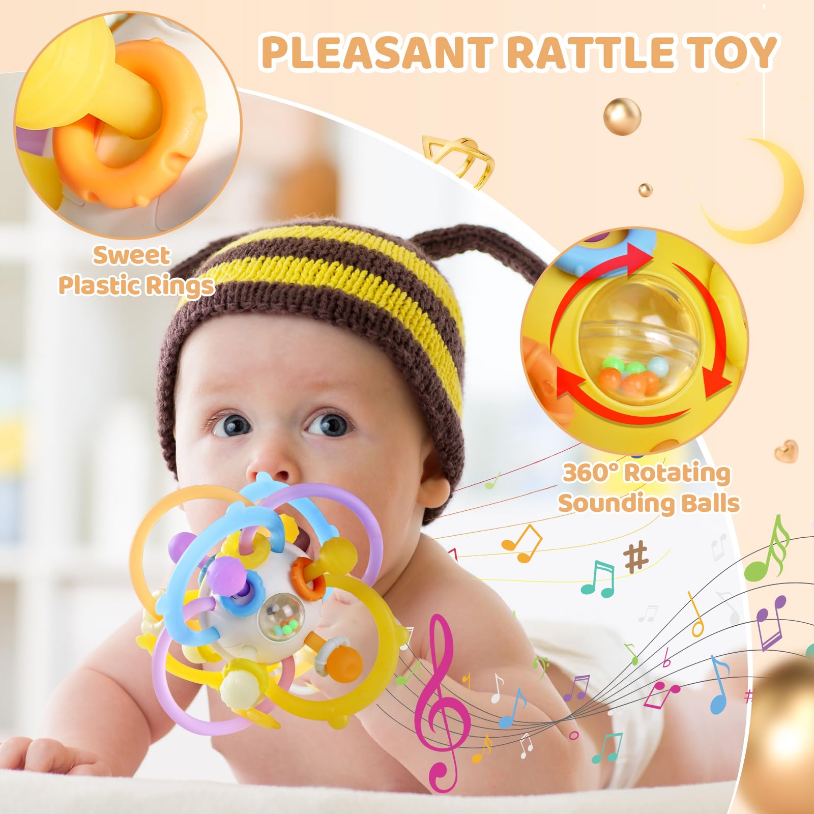 Orzbow sensory teething toy made of BPA-free silicone for safe chewing