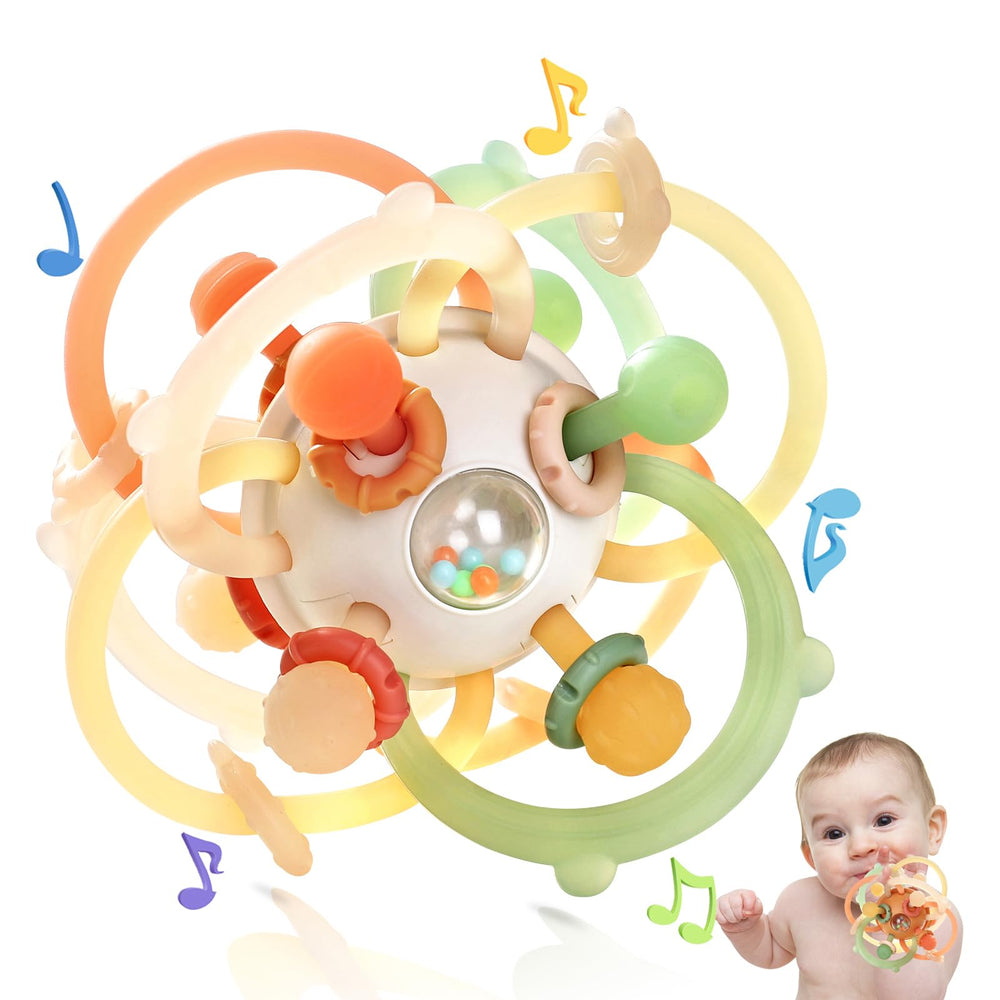 Orzbow sensory teething toy textures engage gums and fingers for soothing teething sensations