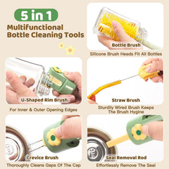 Orzbow silicone bottle brush shows soft bristles for gentle bottle care.