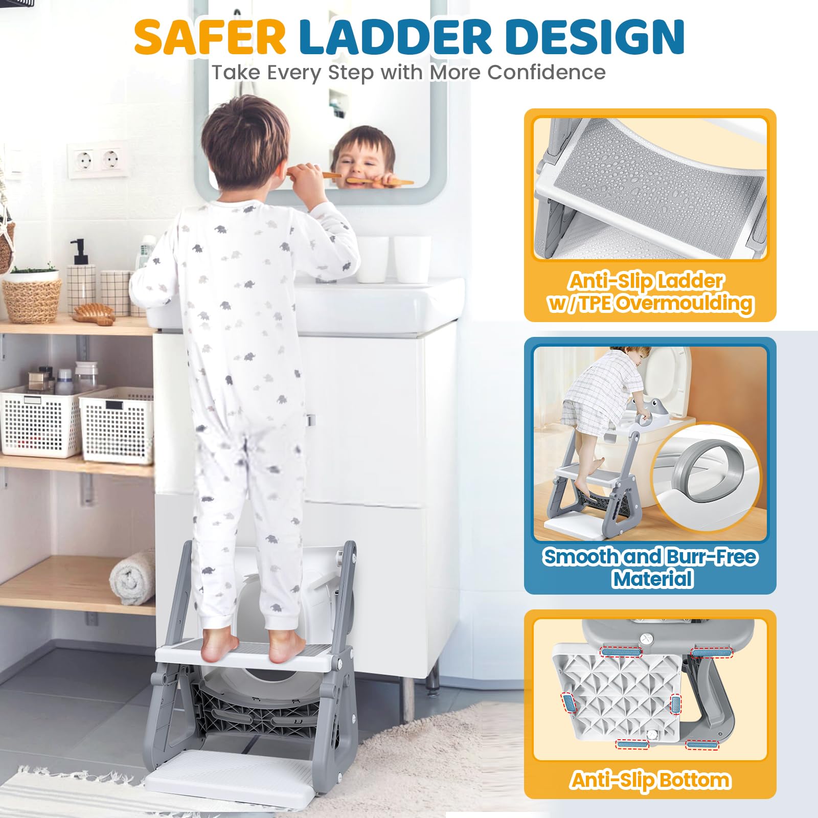 Orzbow splash guard extended helps minimize spills around the toilet.