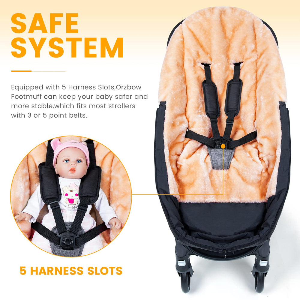 Orzbow footmuff detachable liner with zipper offers versatile warmth and easy care.