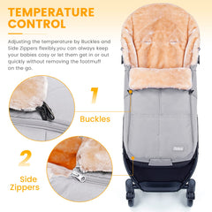 Orzbow Stroller Footmuff L-shaped back design provides secure coverage on most stroller seats.