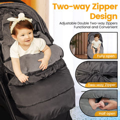 Orzbow stroller footmuff polar fleece lining provides cozy insulation for longer outings