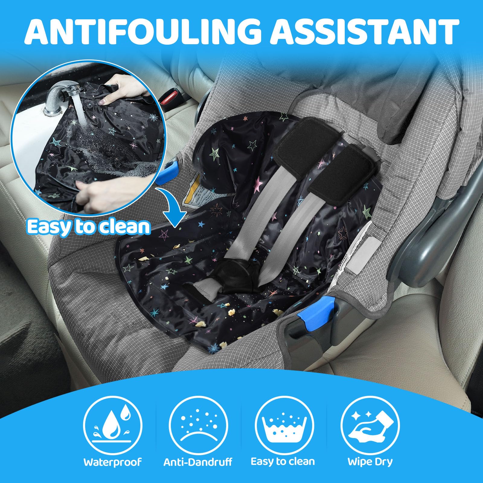 Orzbow stroller compatibility image demonstrates universal fit for car seats.
