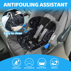 Orzbow stroller compatibility image demonstrates universal fit for car seats.