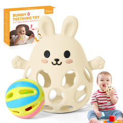 Orzbow teething mitten candy-design captivates babies during soothing play.