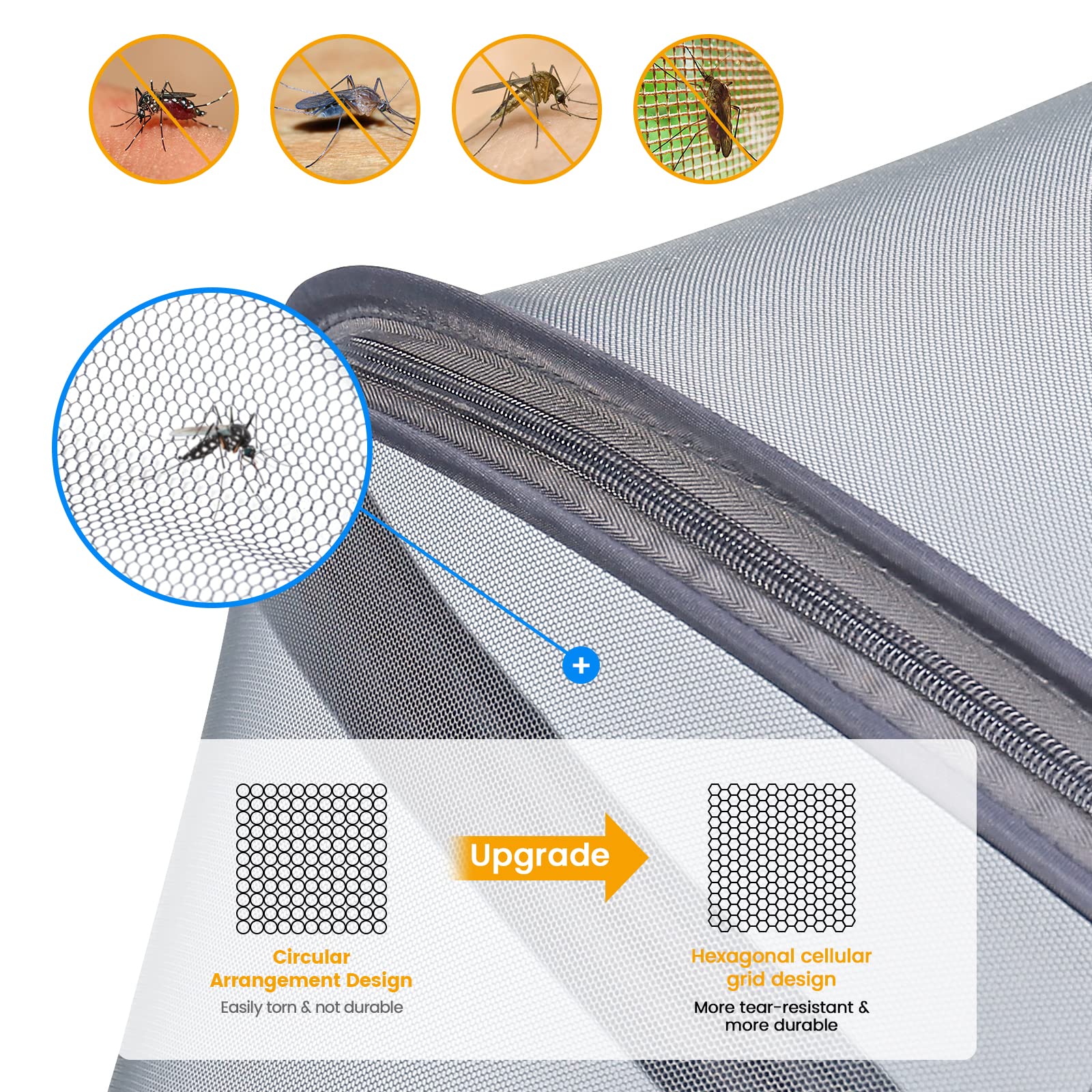 Orzbow two-way zip access in use for easy diaper checks without removing net