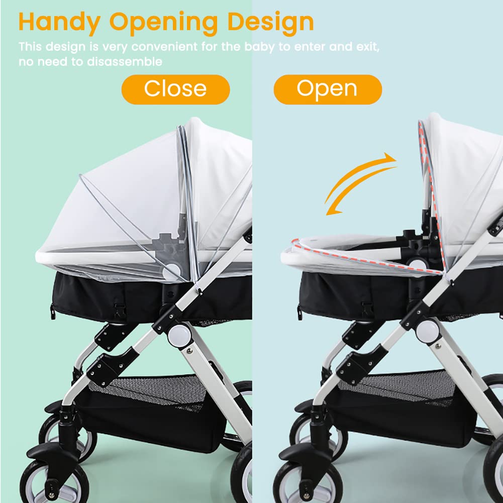 Orzbow universal-fit net fits strollers, car seats, and travel cribs.