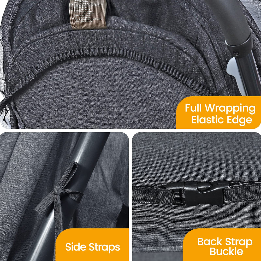 Orzbow universal-fit net adapts to most strollers and car seats.