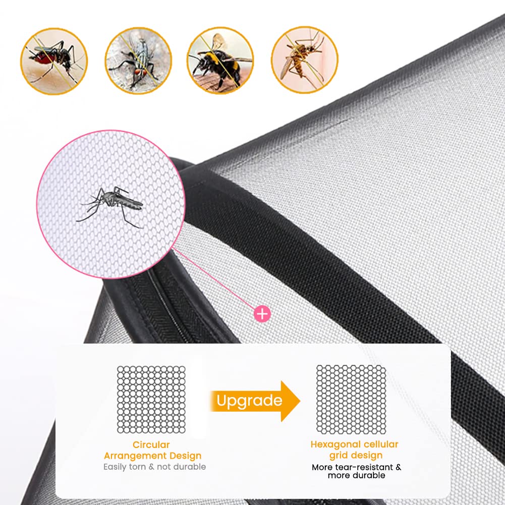 Orzbow mosquito net zipper detail enables easy access while keeping baby covered.