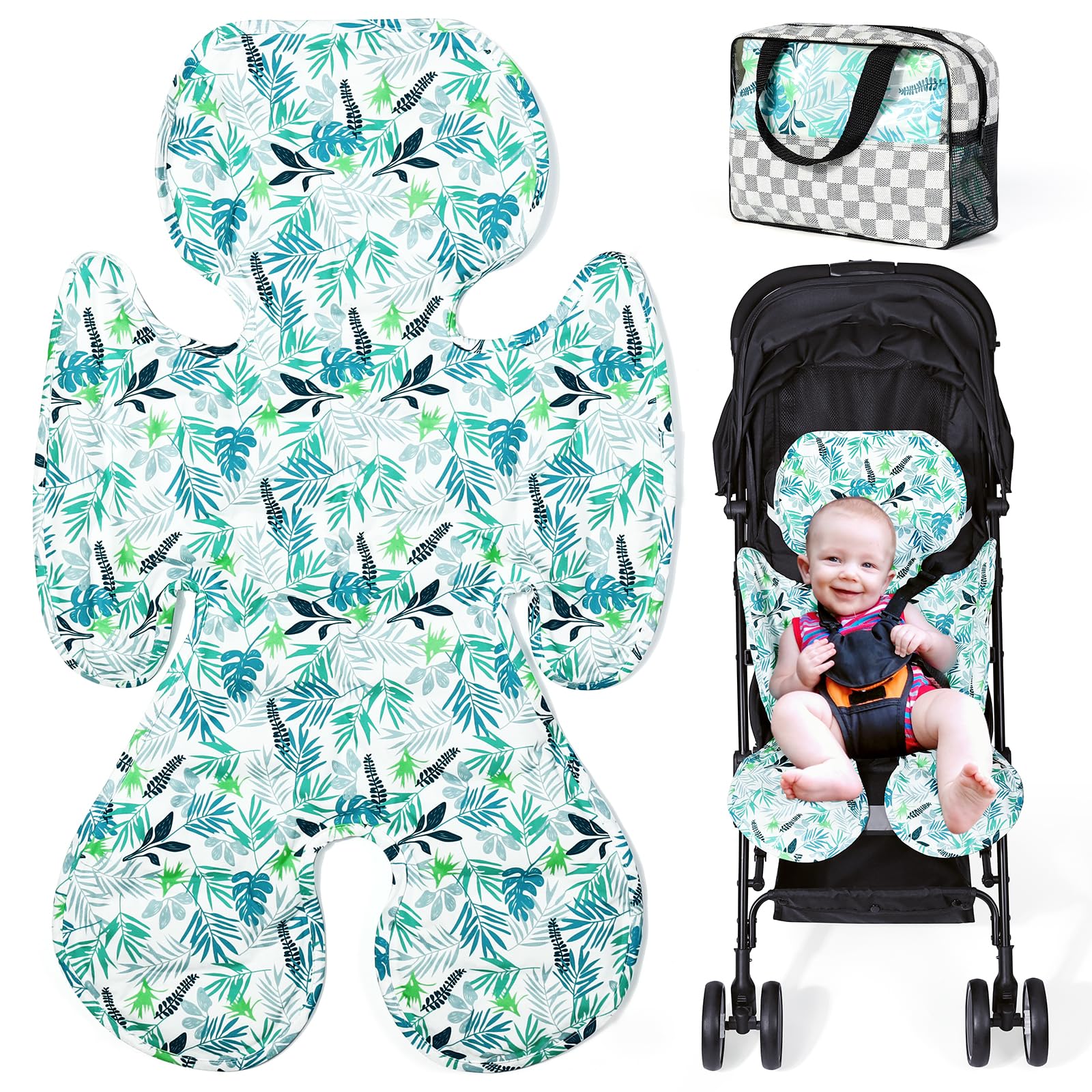 Orzbow universal stroller cooling pad front view with large full-coverage cooling surface