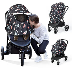 Orzbow universal sun shade front view for stroller with full-coverage protection.