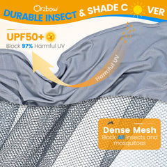 Orzbow UPF50 sun shade net shields baby during sunny strolls
