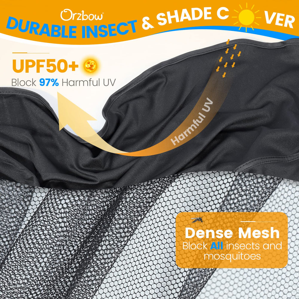 Orzbow UPF50+ sunshade shields baby from sun, maintaining airflow.