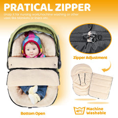 Orzbow warm berber fleece inner lining conveys plush warmth and baby comfort