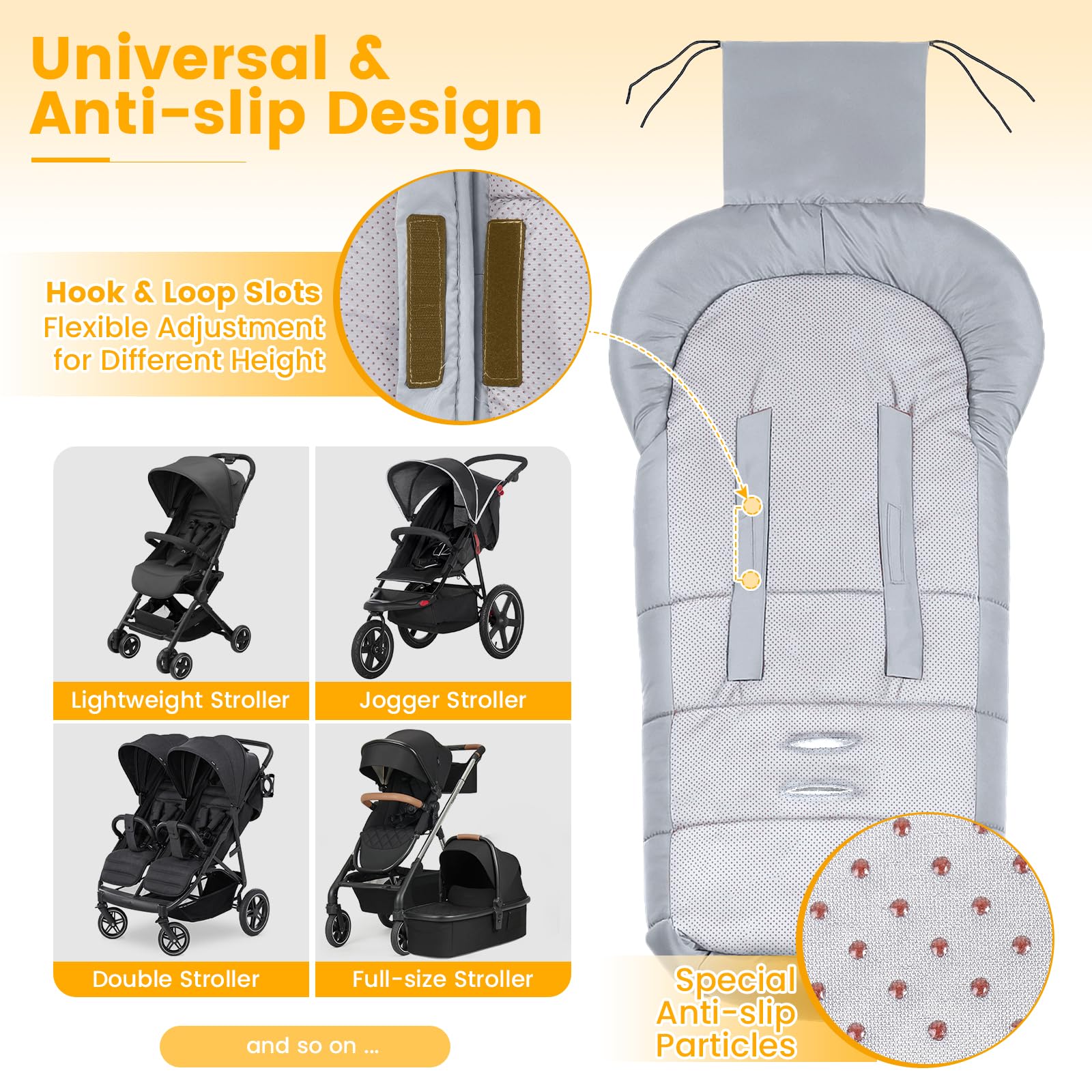 Orzbow warm bunting bag adjustable hood with drawstring blocks drafts in chilly weather.