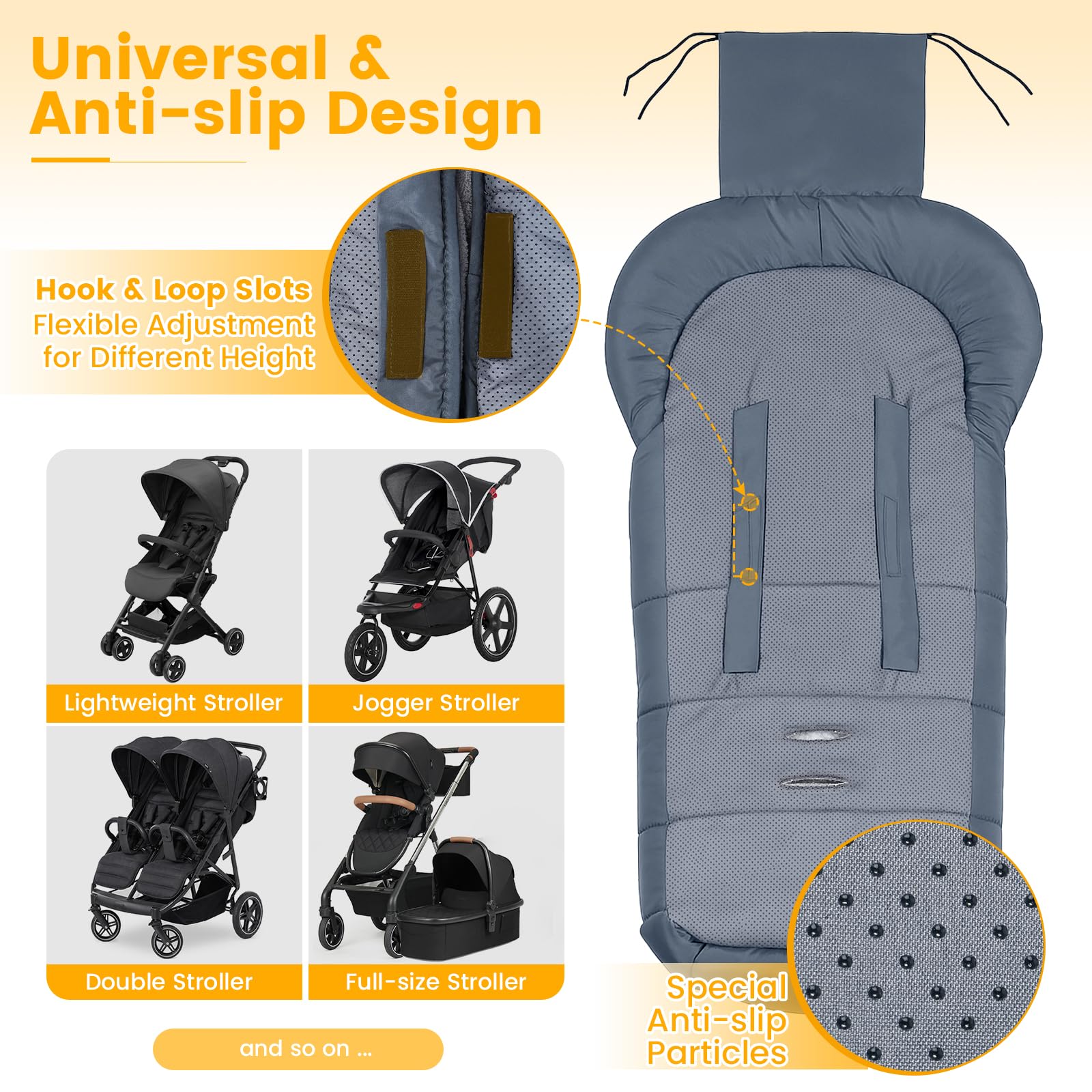 Orzbow warm bunting bag features adjustable hood and drawstring for snug fit.