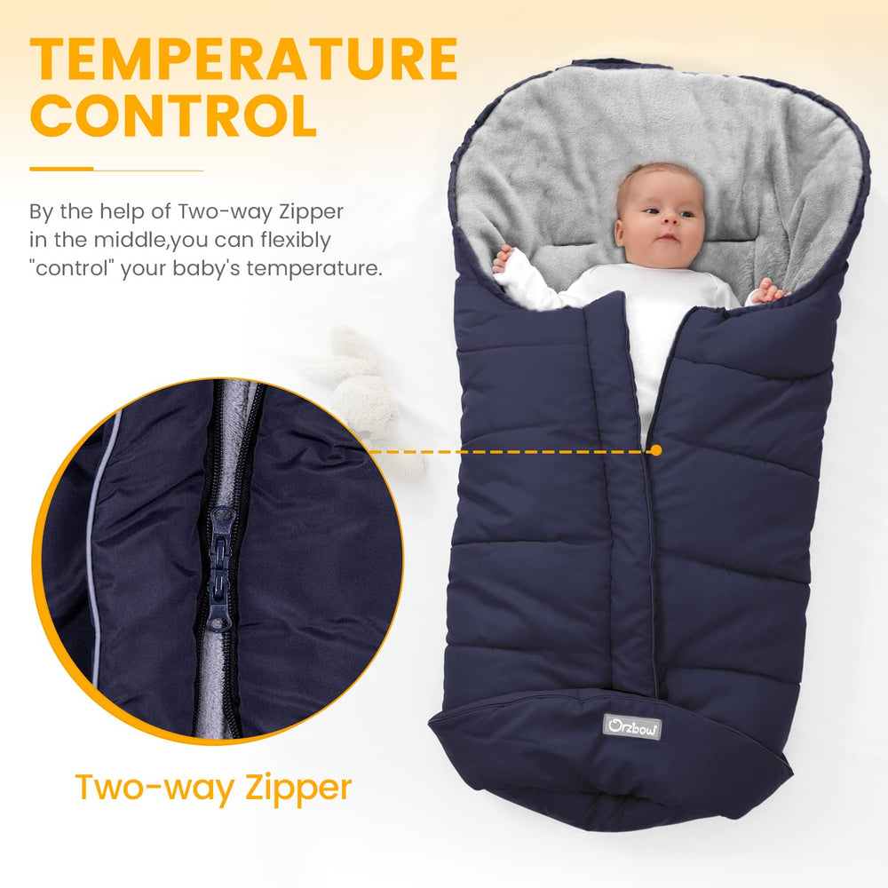 Orzbow bunting bag full-coverage fit on a stroller, no movement