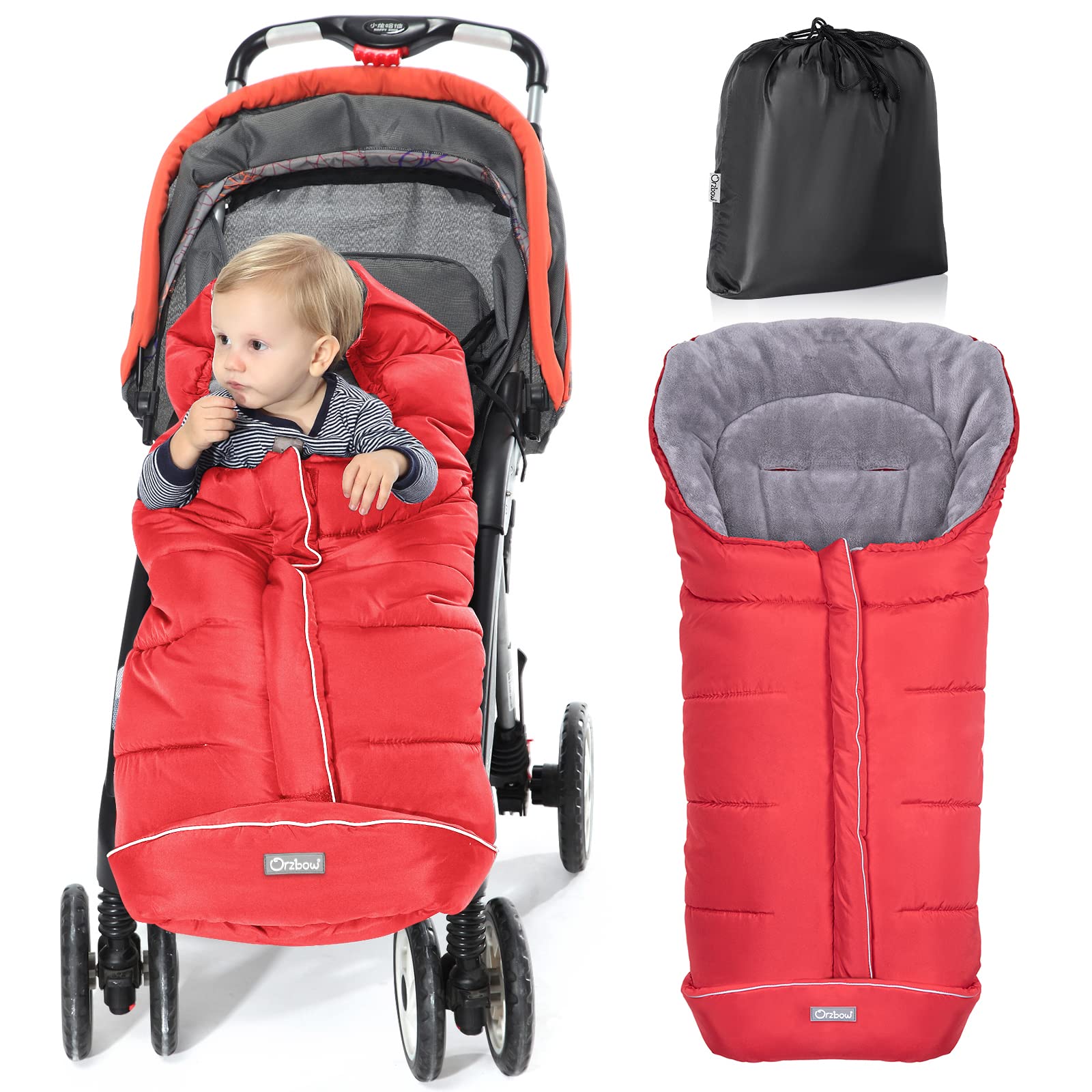 Orzbow Warm Bunting Bag delivers full stroller coverage for chilly outings.