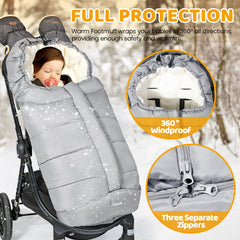 Orzbow warm bunting bag triple-layer insulation maintains comfortable microclimate for toddlers.