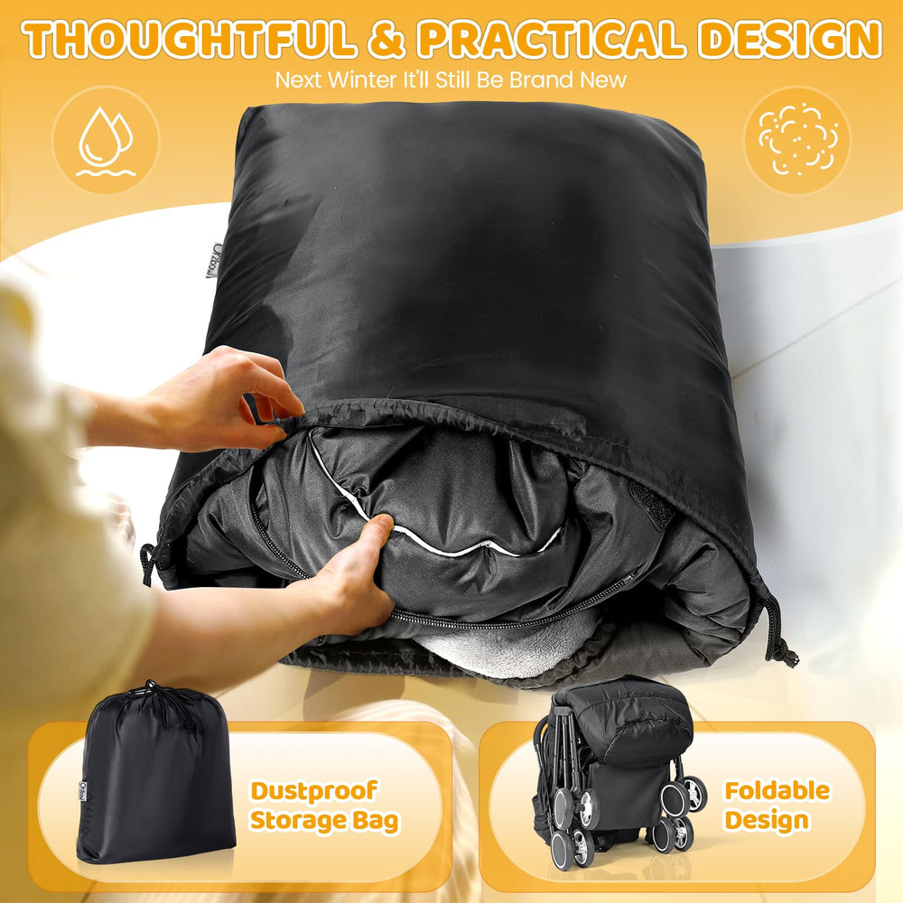 Orzbow waterproof pongee fabric with plush lining keeps baby warm in damp weather.