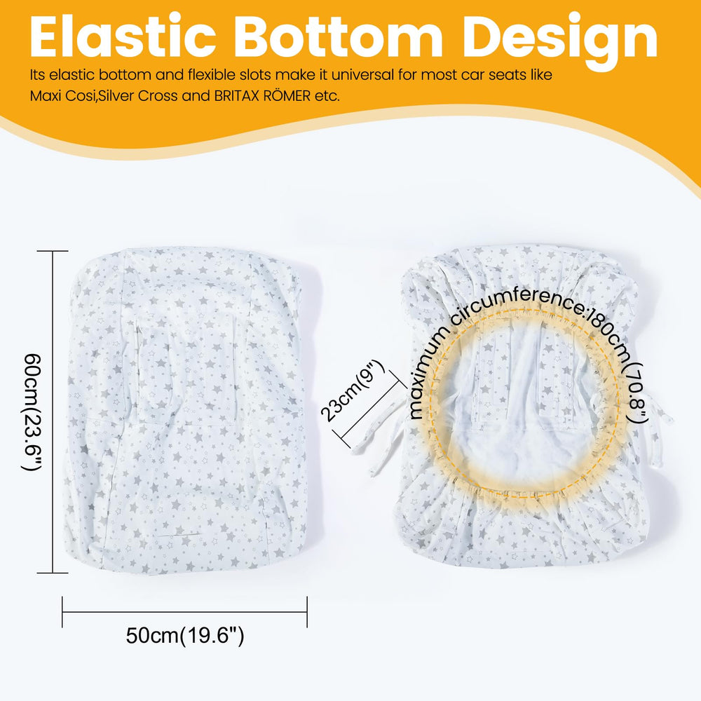 Orzbow white car seat cover closeup highlights clean, bright aesthetic.